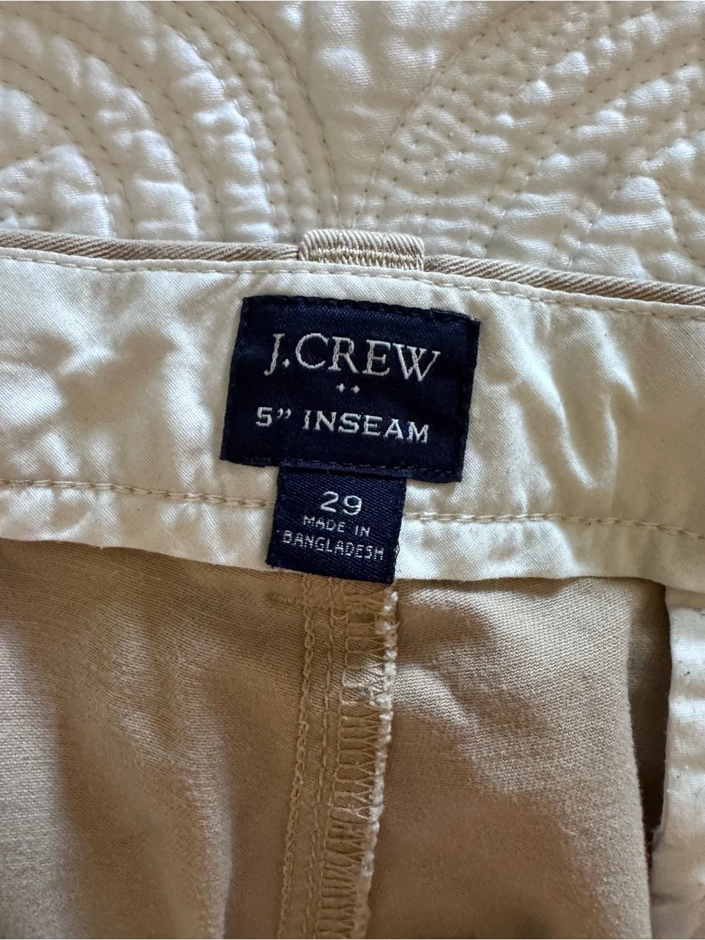 J. Crew Men's Flat Front Chino Shorts in Khaki